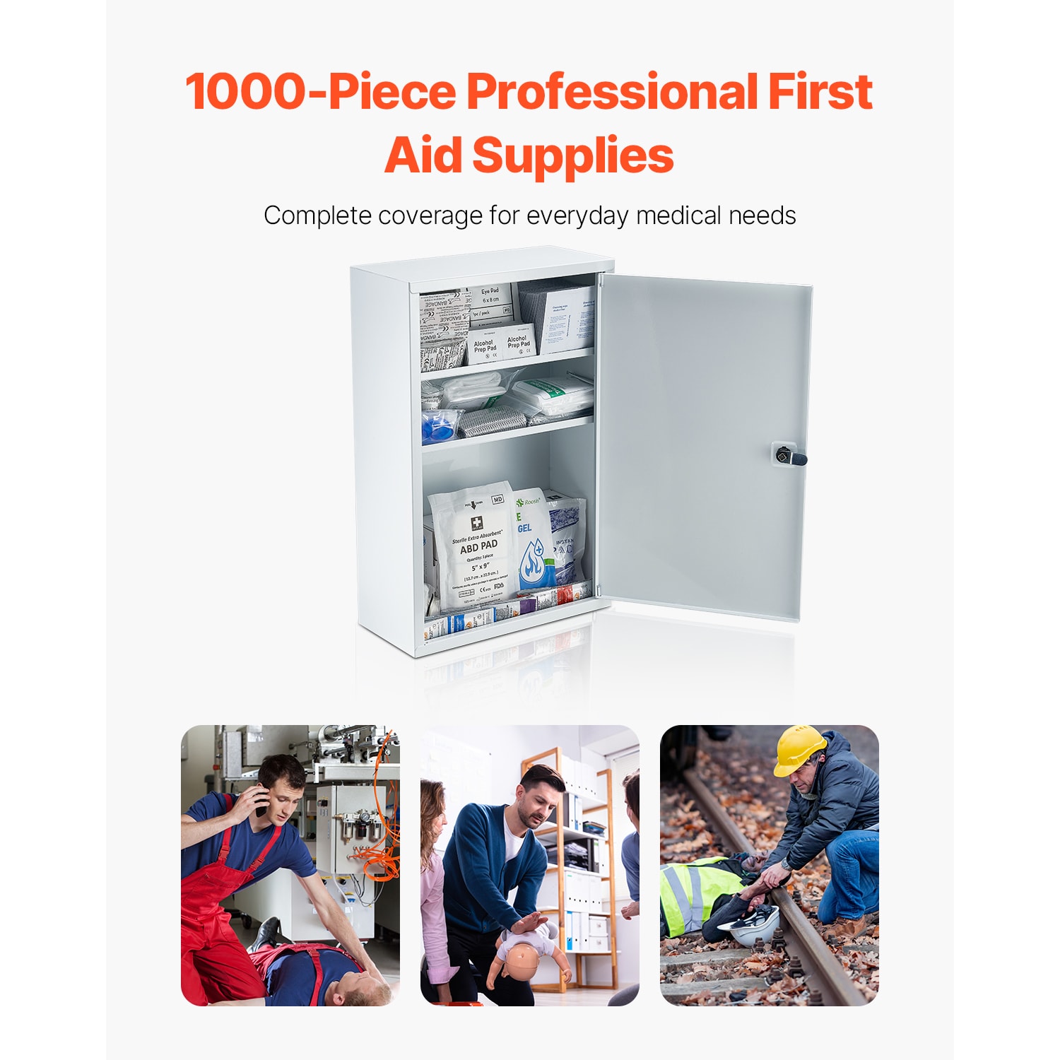 Wall Mounted First Aid Cabinet Metal Emergency Medicine Box_voghion.com